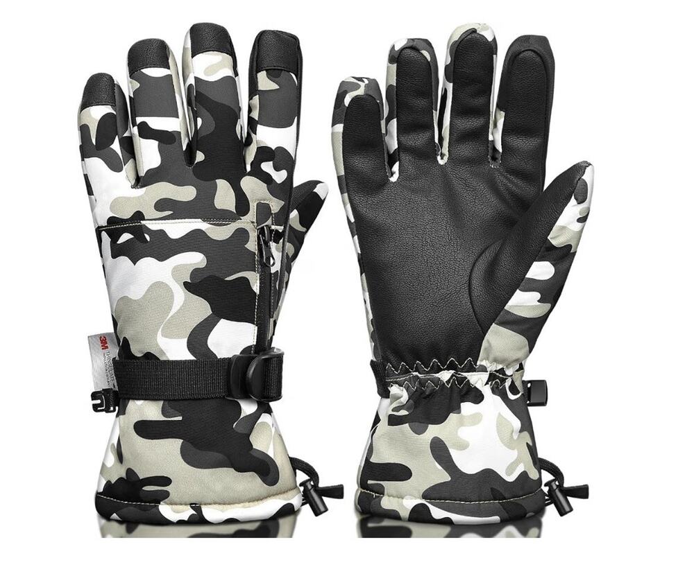 3M Ski Gloves for Men Women Kids Camo Thermal Winter Snow Gloves, SM MED